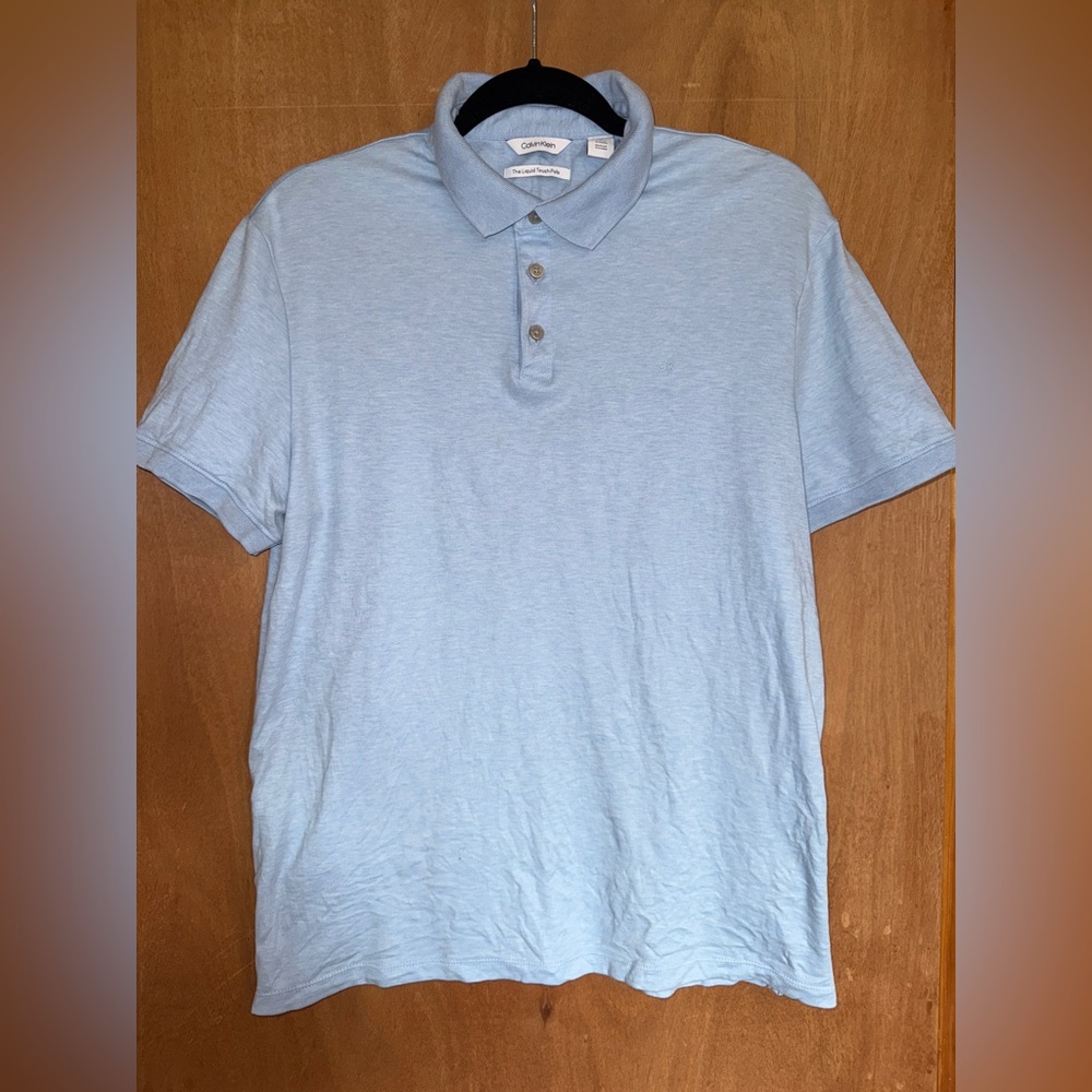 Calvin Klein Sky Blue Liquid Touch Polo
